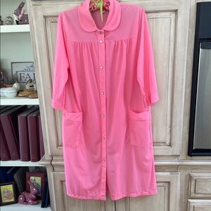 Pink Women's Sleepwear Robe vintage nylon sz L 16-18